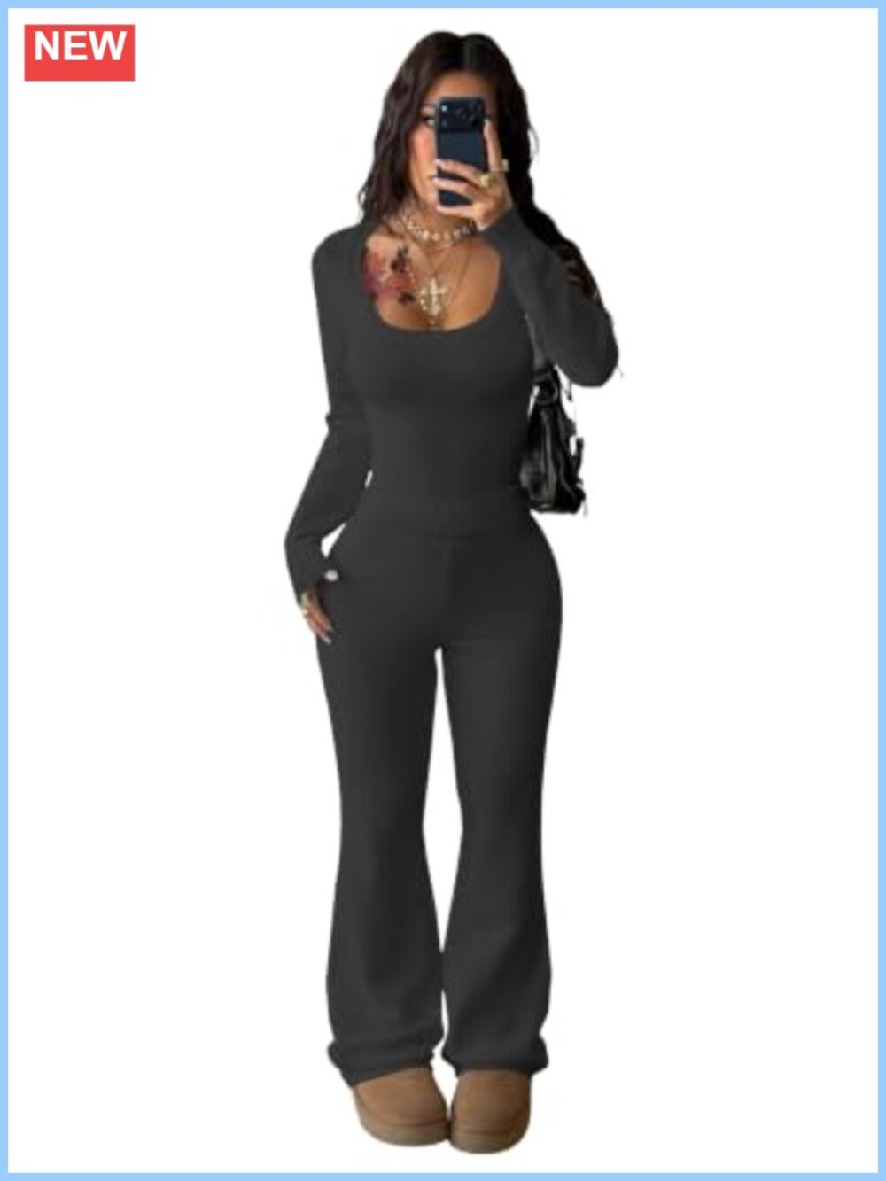 Women's Soft Knit Sweater & Wide Leg Pants Matching 2 Piece Set